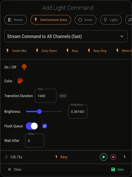 Add Entertainment Area Command Add Entertainment Area Command