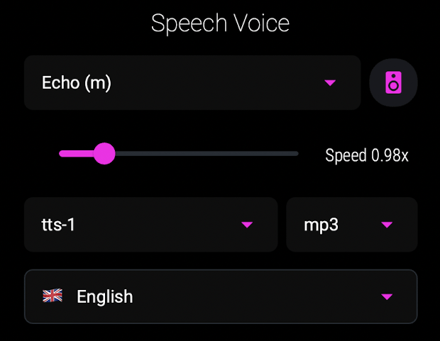 AI Speech Voice Configuration